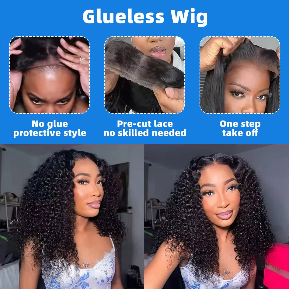 Short Bob Curly 13x6 HD Lace Frontal Wigs Glueless Human Hair Afro Curly 13x4 HD Lace Front Human Hair Brazilian 5x5 Closure Wig