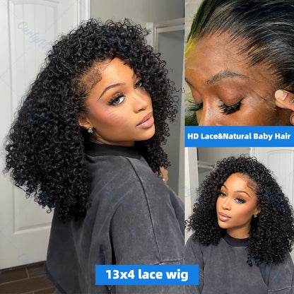 Short Bob Curly 13x6 HD Lace Frontal Wigs Glueless Human Hair Afro Curly 13x4 HD Lace Front Human Hair Brazilian 5x5 Closure Wig
