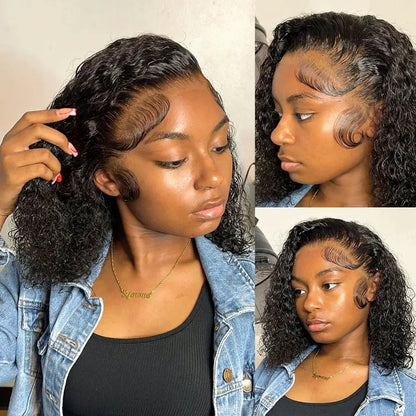 Short Bob Curly 13x6 HD Lace Frontal Wigs Glueless Human Hair Afro Curly 13x4 HD Lace Front Human Hair Brazilian 5x5 Closure Wig
